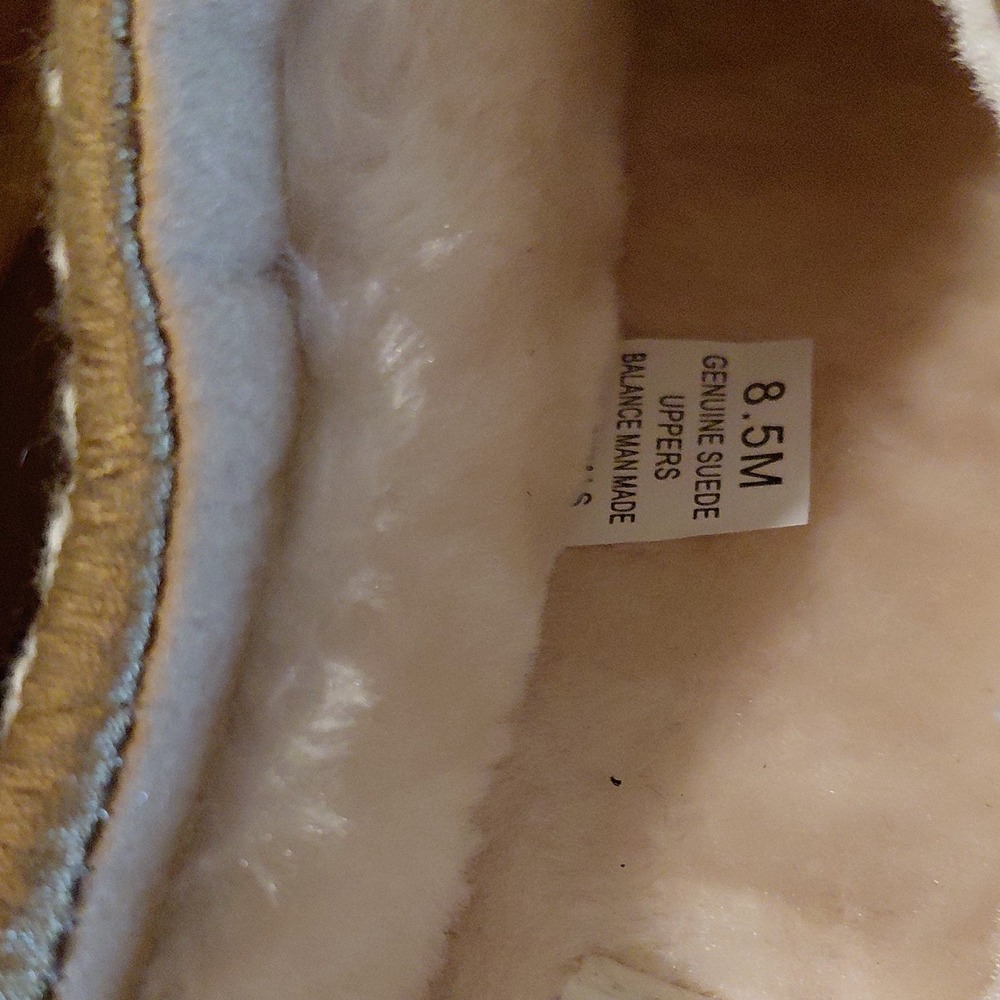 Cushionaire Women's Tan Genuine Suede Clogs 8.5M Faux Fur Lined Comfort Flat - Picture 4 of 6
